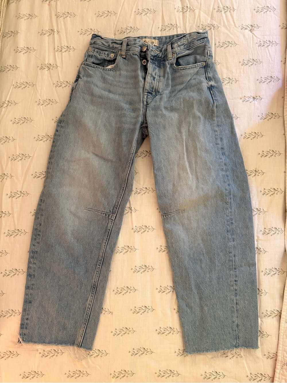 Classic Light Blue Barrel-Leg Jeans